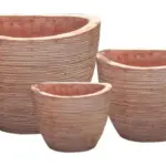 3-Piece Terracotta Decorative Pot Set complete set