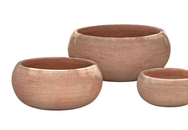 3-Piece Terracotta Decorative Pot Set complete set