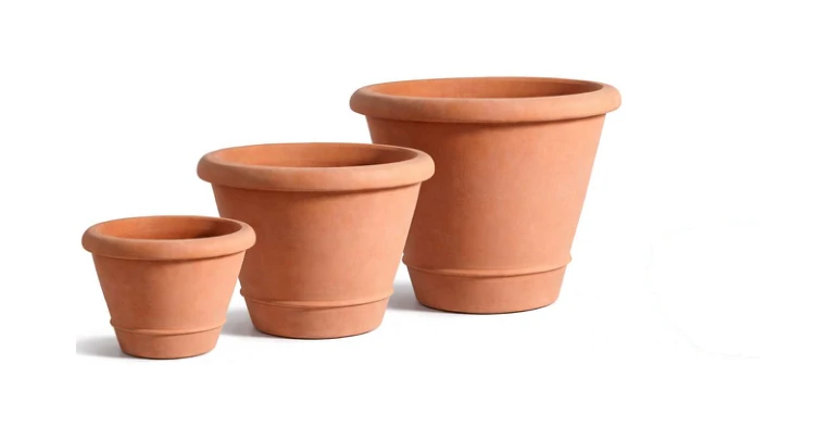 3-Piece Terracotta Decorative Pot Set — Complete Set 3-Piece Terracotta Decorative Pot Set complete set