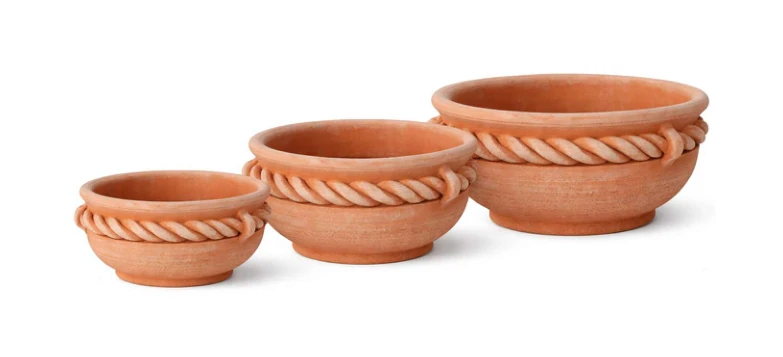 3-Piece Terracotta Decorative Pot Set — Complete Set 3-Piece Terracotta Decorative Pot Set complete set