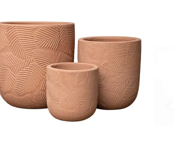 3-Piece Terracotta Decorative Pot Set complete set