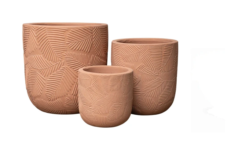 3-Piece Terracotta Decorative Pot Set — Complete Set 3-Piece Terracotta Decorative Pot Set complete set