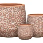 3-Piece Washed Terracotta Decorative Pot Set complete set