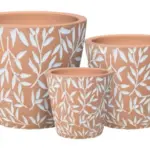 3-Piece Washed Terracotta Decorative Pot Set complete set