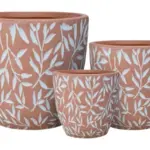 3-Piece Washed Terracotta Decorative Pot Set complete set