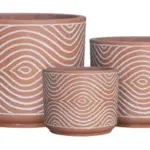 3-Piece Washed Terracotta Decorative Pot Set complete set