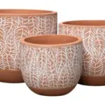 3-Piece Washed Terracotta Decorative Pot Set complete set