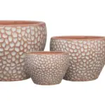 3-Piece Washed Terracotta Decorative Pot Set complete set