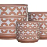 3-Piece Washed Terracotta Decorative Pot Set complete set