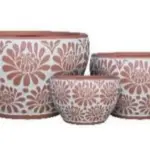3-Piece Washed Terracotta Decorative Pot Set complete set