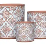 3-Piece Washed Terracotta Decorative Pot Set complete set