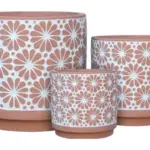 3-Piece Washed Terracotta Decorative Pot Set complete set