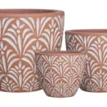 3-Piece Washed Terracotta Decorative Pot Set complete set