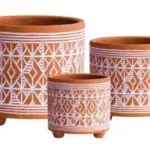 3-Piece Washed Terracotta Decorative Pot Set complete set