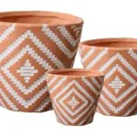 3-Piece Washed Terracotta Decorative Pot Set complete set