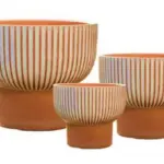 3-Piece Washed Terracotta Decorative Pot Set complete set