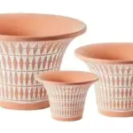 3-Piece Washed Terracotta Decorative Pot Set complete set