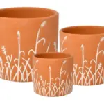 3-Piece Washed Terracotta Decorative Pot Set complete set