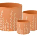 3-Piece Washed Terracotta Decorative Pot Set complete set