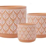 3-Piece Washed Terracotta Decorative Pot Set complete set