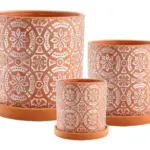 3-Piece Washed Terracotta Decorative Pot Set complete set