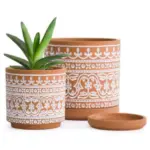 3-Piece Washed Terracotta Decorative Pot Set complete set