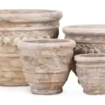 4-Piece Antique-Finish Terracotta Decorative Pot Set complete set