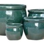 4-Piece Earthenware Decorative Pot Set complete set