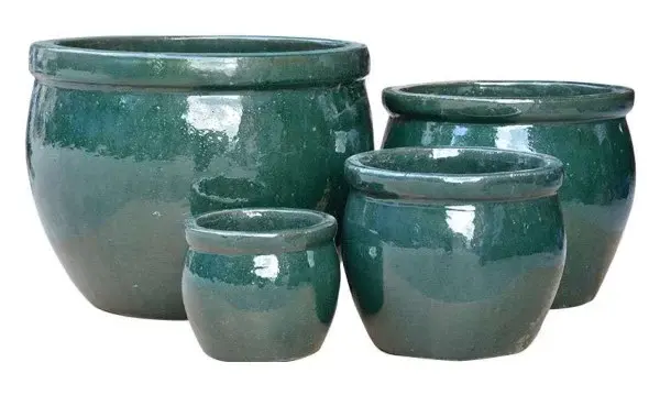 4-Piece Earthenware Decorative Pot Set complete set