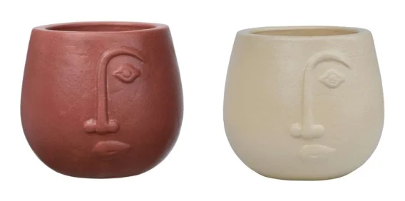 Painted Terracotta Decorative Pot complete set