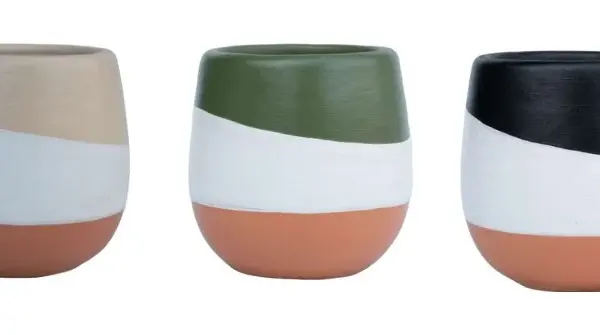 Painted Terracotta Decorative Pot complete set