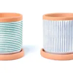 Painted Terracotta Decorative Pot complete set