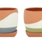 Painted Terracotta Decorative Pot complete set