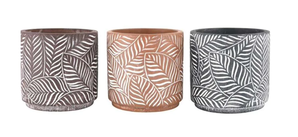 Painted Terracotta Decorative Pot — Complete Set Painted Terracotta Decorative Pot complete set