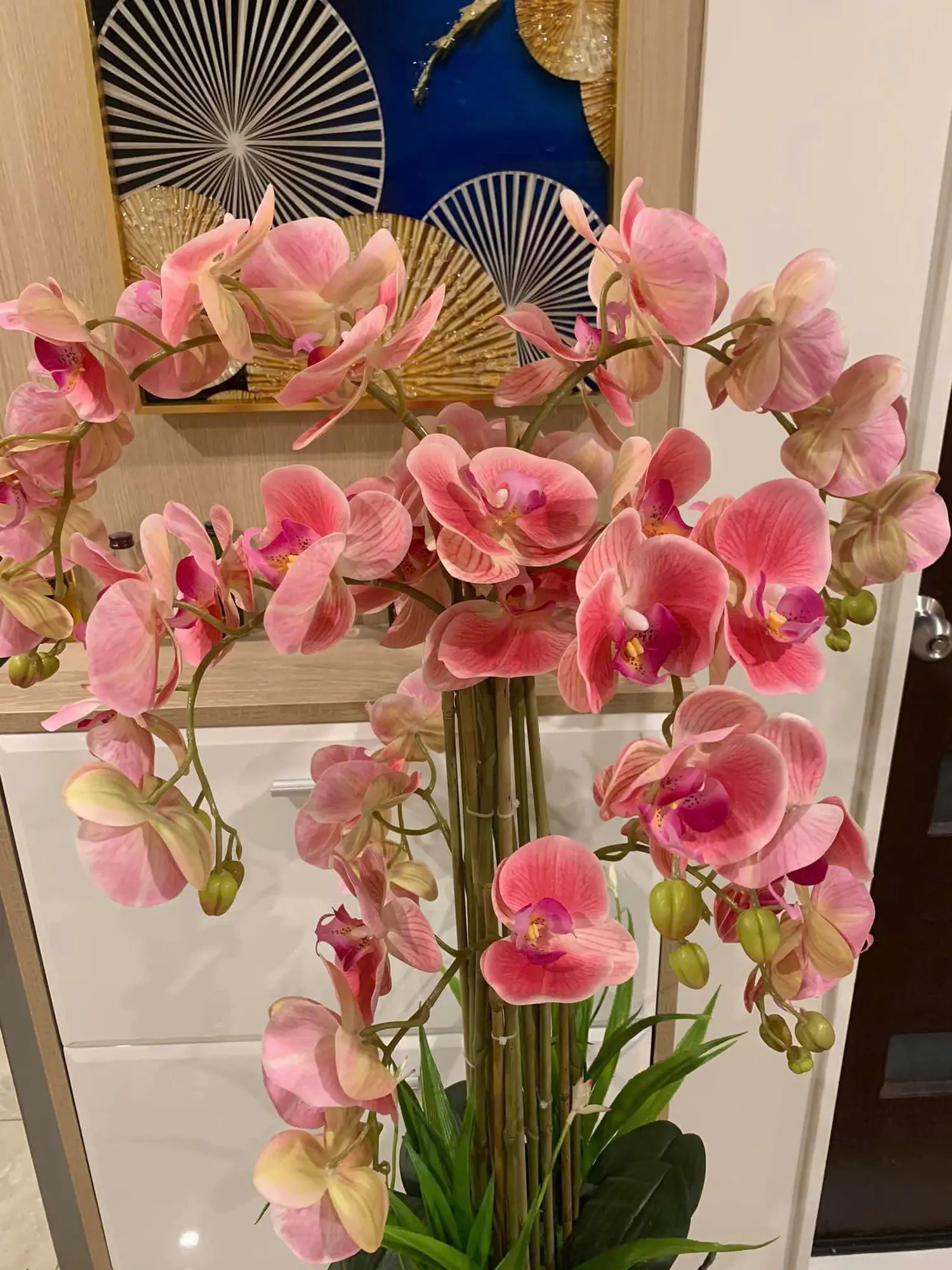 roselle-blush-artificial-orchid-tower-arrangement-oz-p-003384-01 Roselle Blush Artificial Orchid Tower Arrangement - Image 1